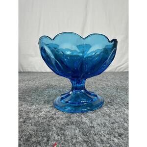 Fairfield‎ Laser Blue by ANCHOR HOCKING Compote Dessert Dish Bowl Candy Vintage